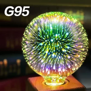 3D LED Light Bulb E27 220V ST64 G80 G95 G125 A60 Diamond Heart Decoration LED Lamp Holiday Lights Novelty Christmas Lamp