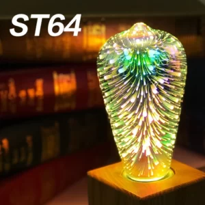 3D LED Light Bulb E27 220V ST64 G80 G95 G125 A60 Diamond Heart Decoration LED Lamp Holiday Lights Novelty Christmas Lamp