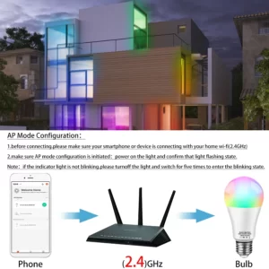 Tuya Smart WiFi Bulb Alexa Lamp Alice Voice Control E27 18W 12W 15W 10W B22 E14 5W 7W 9W Lampara LED Inteligente for Home Room
