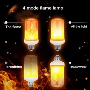 2021 New LED Dynamic Flame Effect Fire Light Bulb E27 E14 LED Corn Bulb Creative Flickering Emulation LED Lamp Light