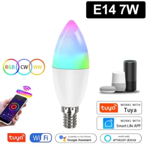 Tuya Smart WiFi Bulb Alexa Lamp Alice Voice Control E27 18W 12W 15W 10W B22 E14 5W 7W 9W Lampara LED Inteligente for Home Room