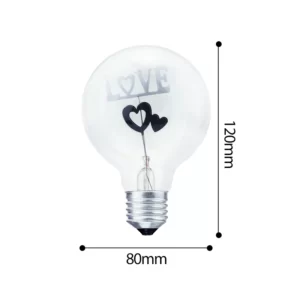 KARWEN vintage Edison Bulb E27 night light G80-Rose & Flower & I-Love-You Holiday  wedding christmas decor for Pendant Lamp