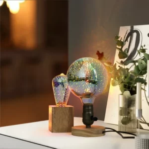3D LED Light Bulb E27 220V ST64 G80 G95 G125 A60 Diamond Heart Decoration LED Lamp Holiday Lights Novelty Christmas Lamp
