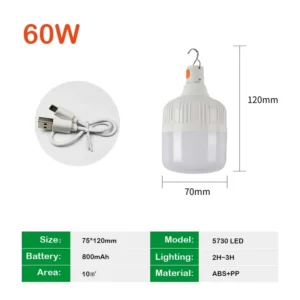 Portable USB Rechargeable LED Camping Lights Outdoor Emergency Bulb High Power Lamp Bulb Battery Lantern BBQ Tents Lighting