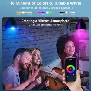 Tuya Smart WiFi Bulb E27 18W RGB CW WW Light Bulb Compatible With Google Home Alexa For Smart Home Decoration