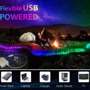 GOTUS USB 32.8ft LED Light Strips - 16 Million Colors Changing, Built-in Mic Music Mode, Smart Circuit Protection Lights Strip